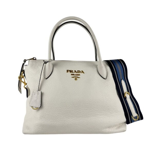 PRADA White Leather Shoulder Bag - Picture 1 of 5